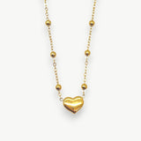 Chunky Graveerketting hart