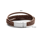 Dubbele bruine leren armband
