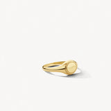 14kt horizontale zegelring met patroon