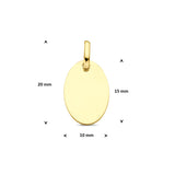 Ovale Hanger| 9 Karaat Goud