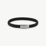 Zwarte 8mm leren armband