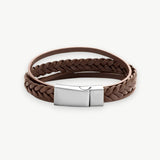 Dubbele bruine leren armband